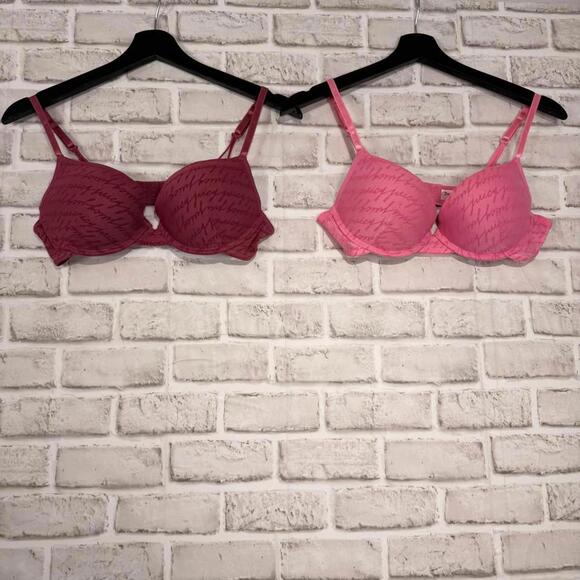 Juicy Couture Other - Juicy Couture Padded Bras (2) Women's 36C Pink and Burgundy